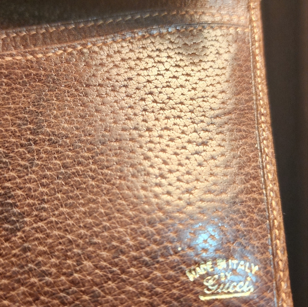 Authentic Vintage Gucci Coated Canvas Centerfold Wallet with Original Cards/ Box - Picture 3 of 6